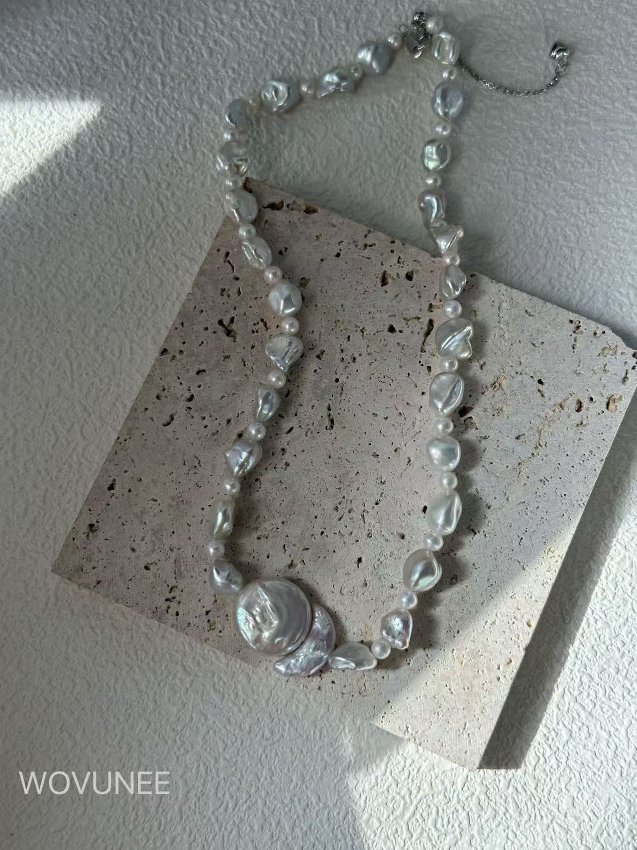Sun & Moon Baroque Pearl Necklace