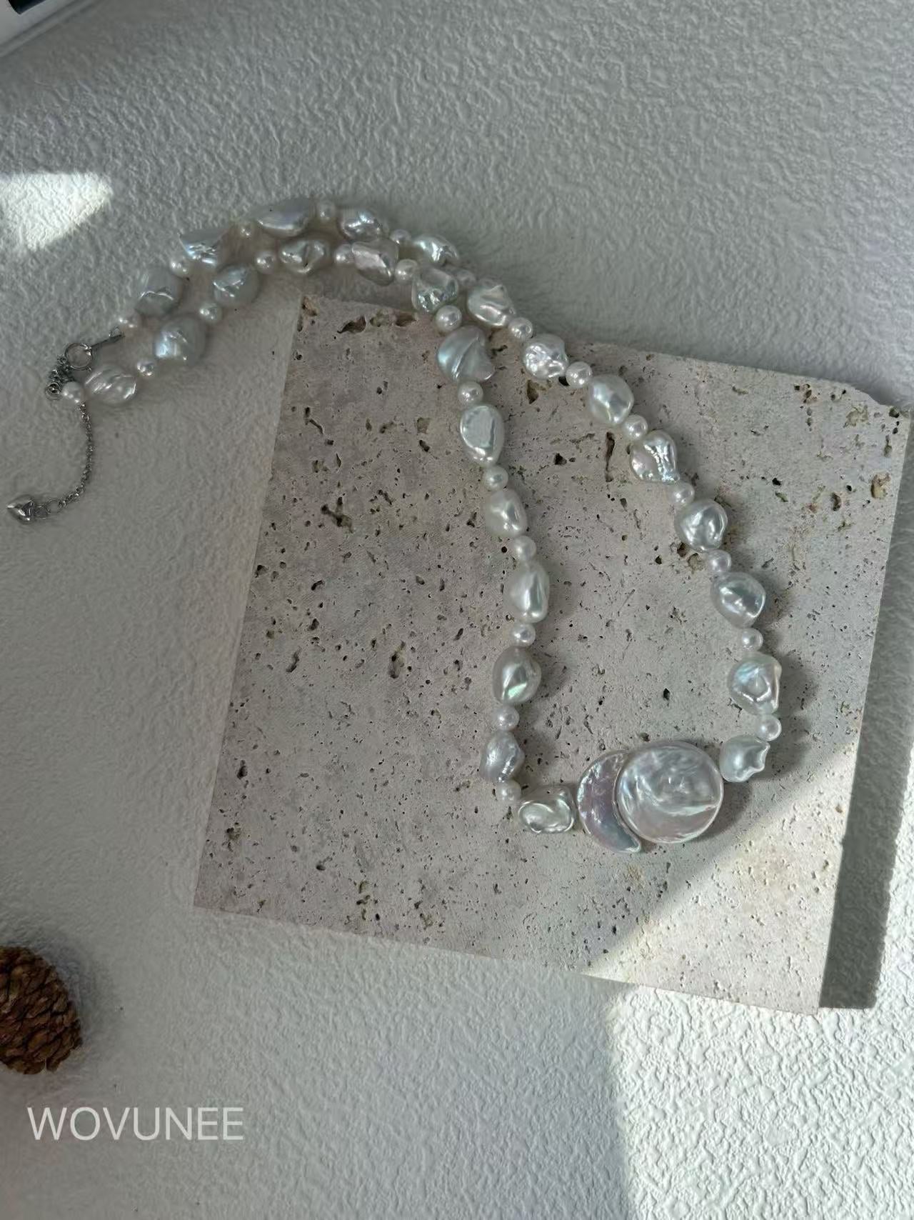 Sun & Moon Baroque Pearl Necklace