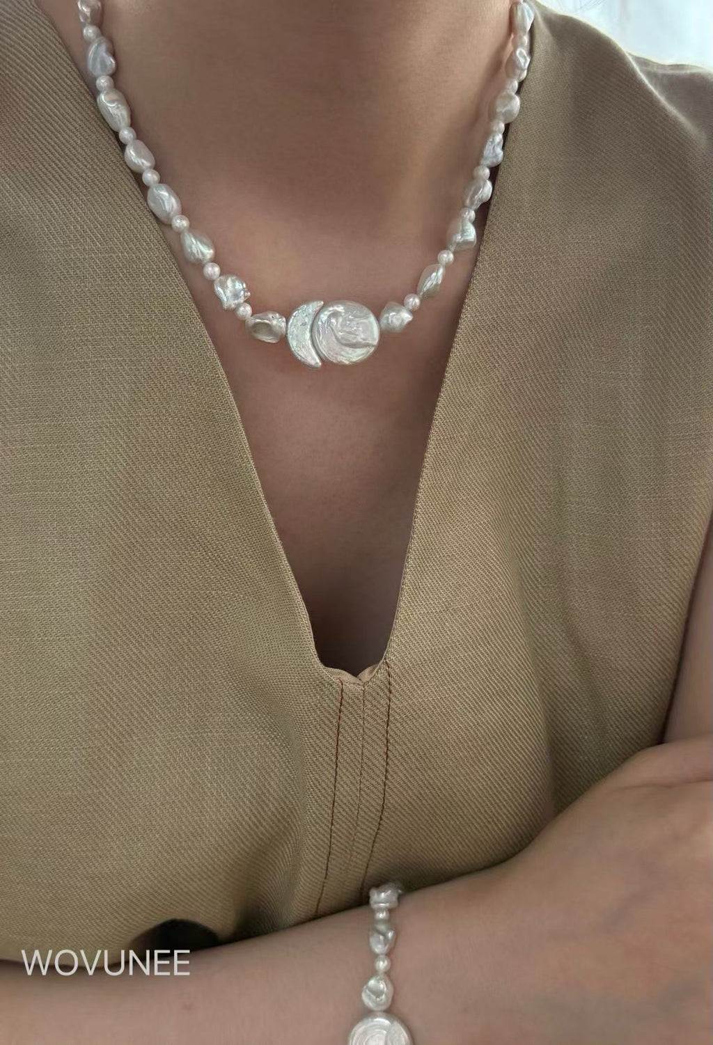Sun & Moon Baroque Pearl Necklace