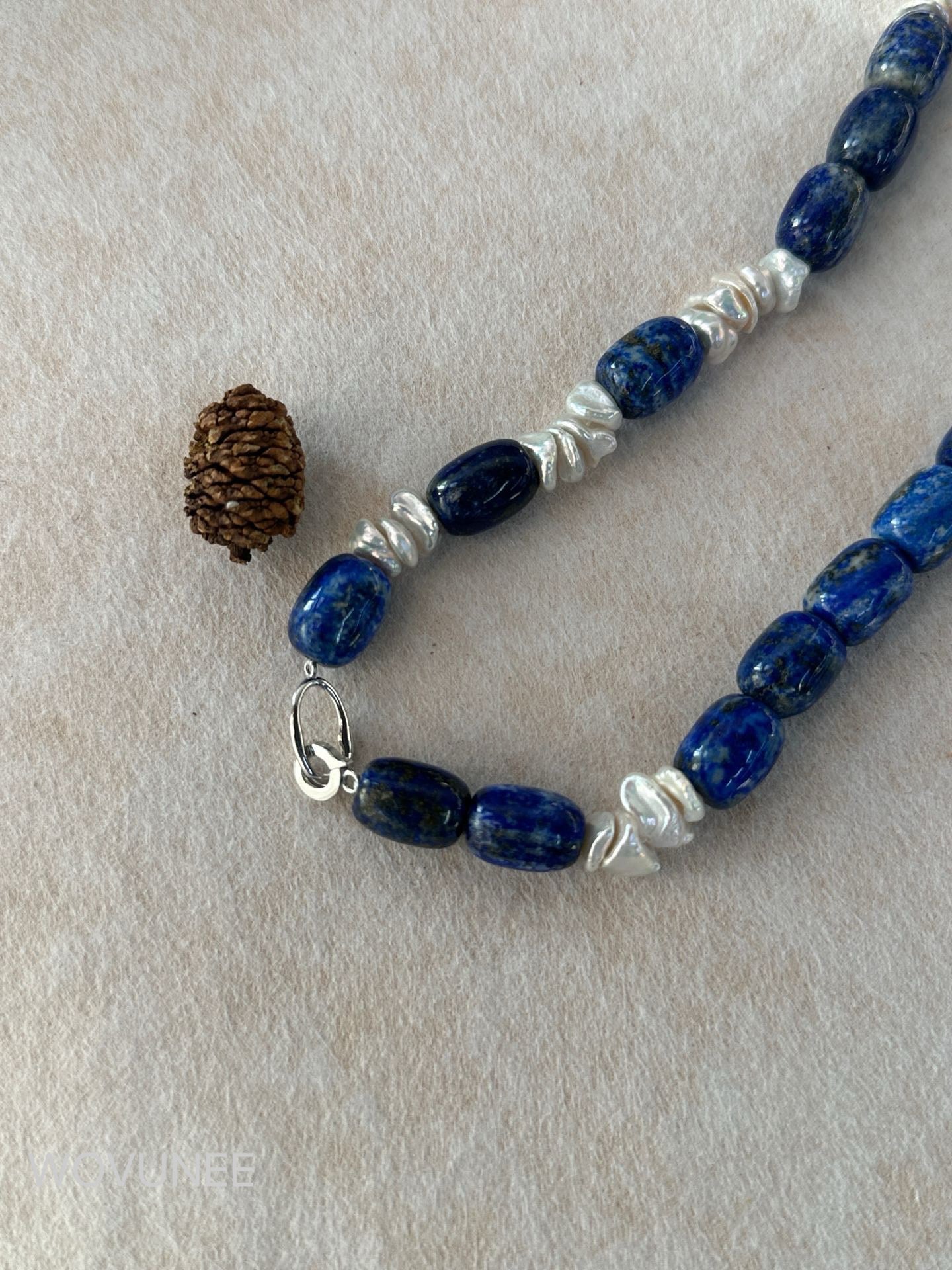 Midnight Blue Baroque Pearl Necklace
