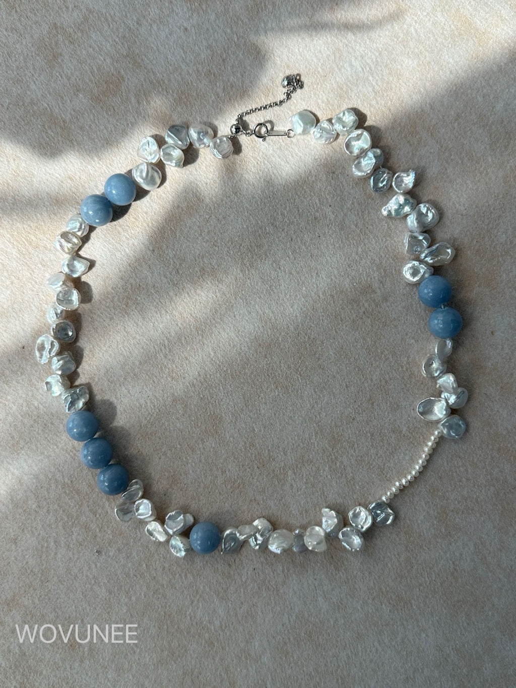 Ocean Breeze Baroque Pearl & Blue Stone Necklace