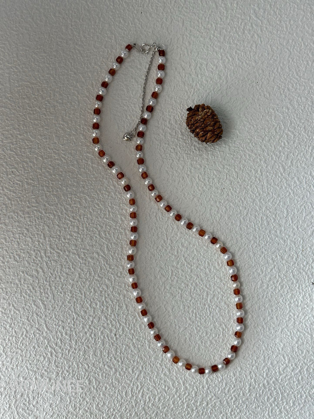 Garnet & Baroque Pearl Necklace – Deep Red Edition