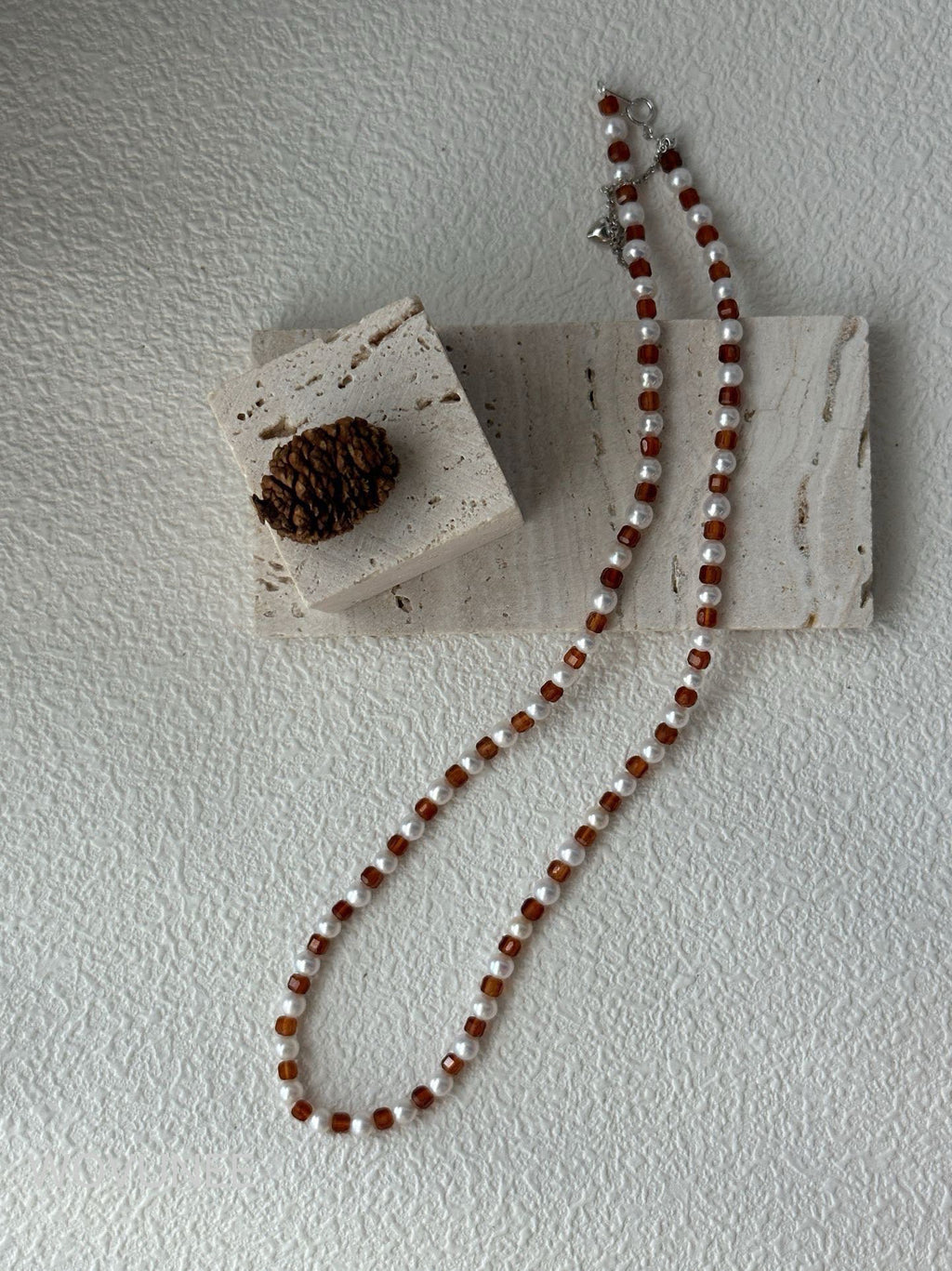 Garnet & Baroque Pearl Necklace – Deep Red Edition