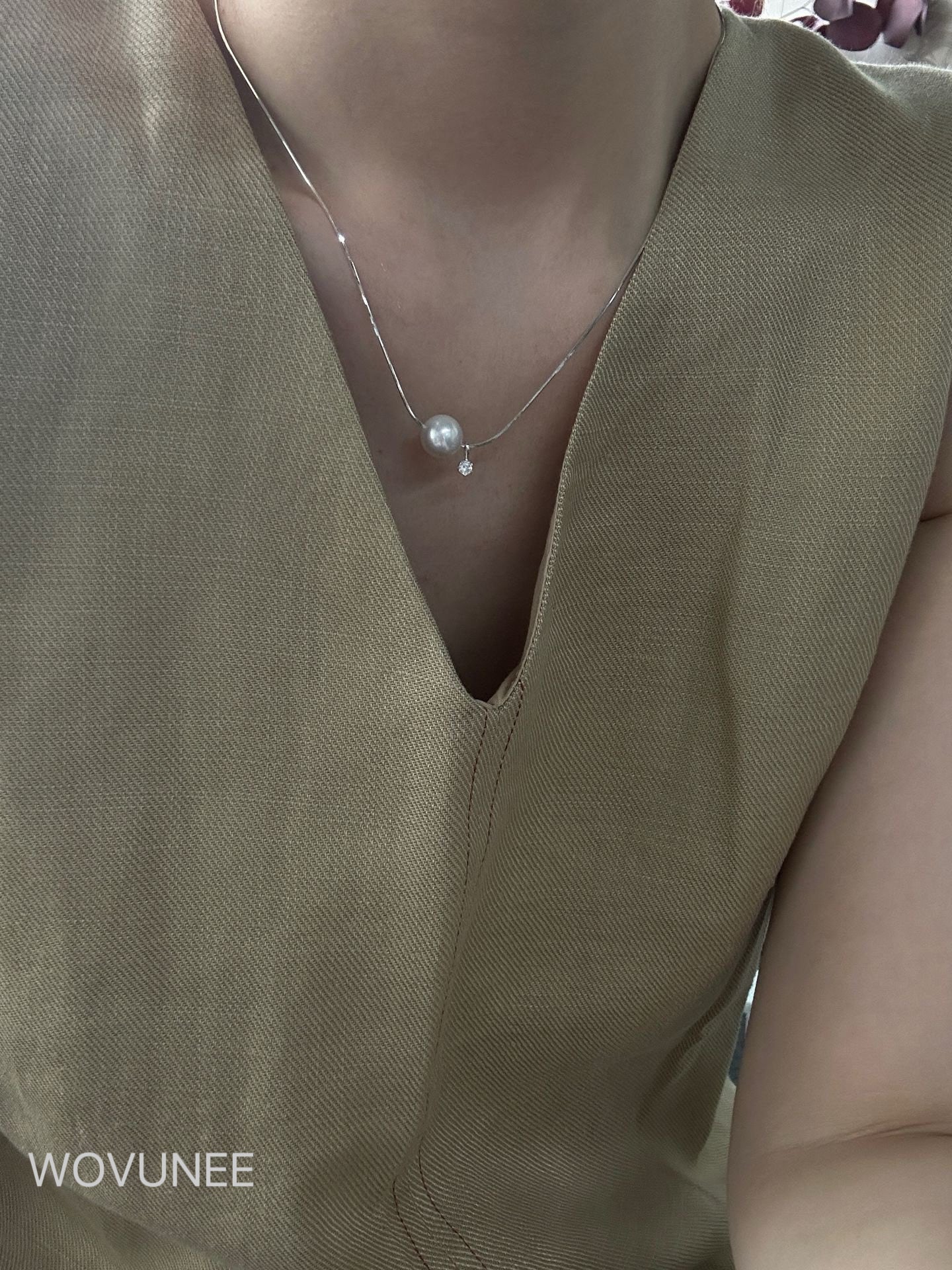 Minimal Pearl Pendant Necklace (Gold / Silver)