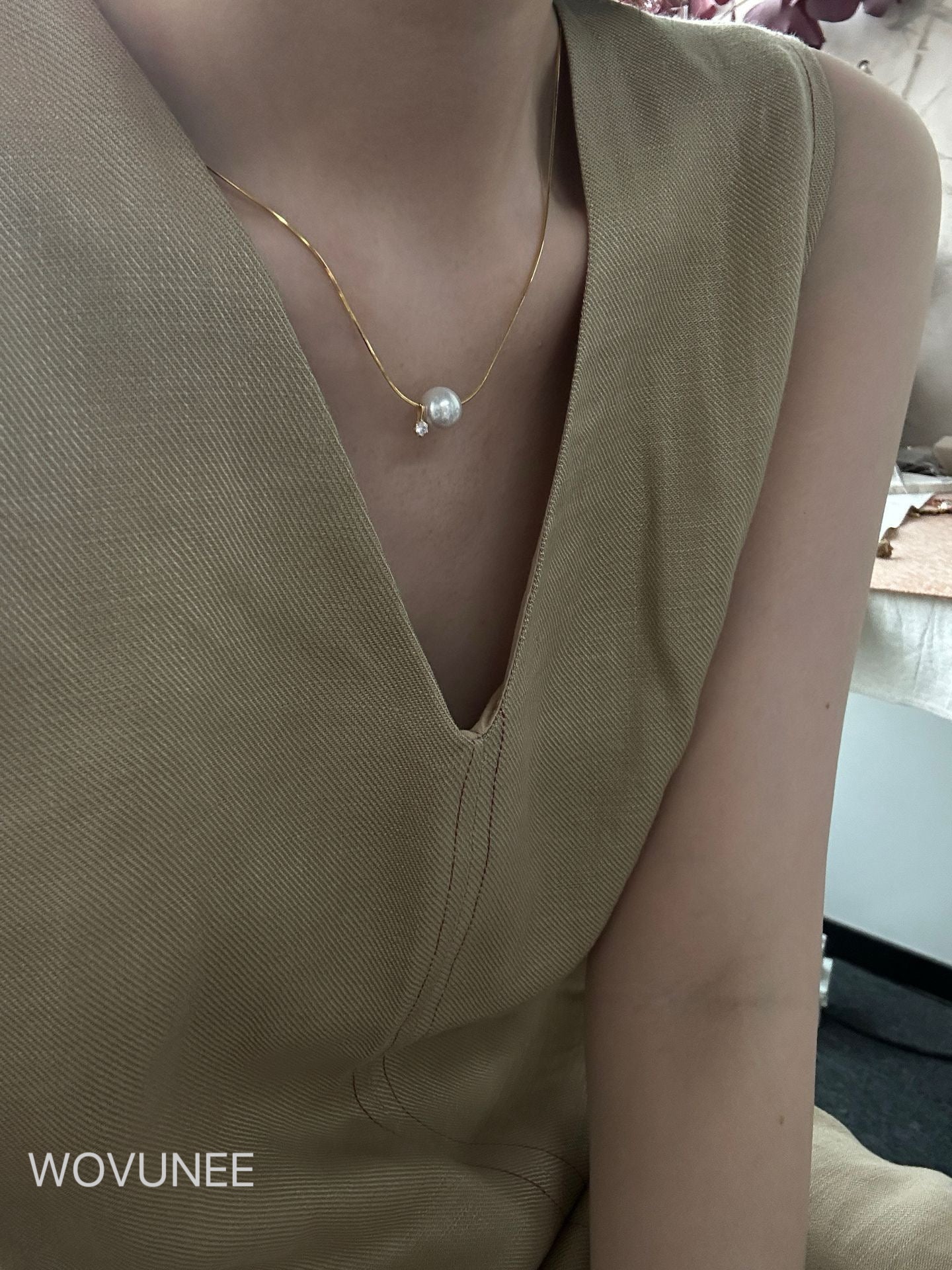 Minimal Pearl Pendant Necklace (Gold / Silver)