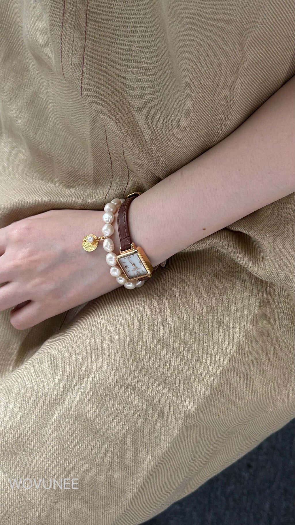 Baroque Pearl Bracelet with Gold Charm