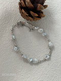 Delicate Baroque Pearl Bracelet with Silver Chain