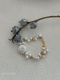 Baroque Pearl Bracelet with Statement Disc Pearl