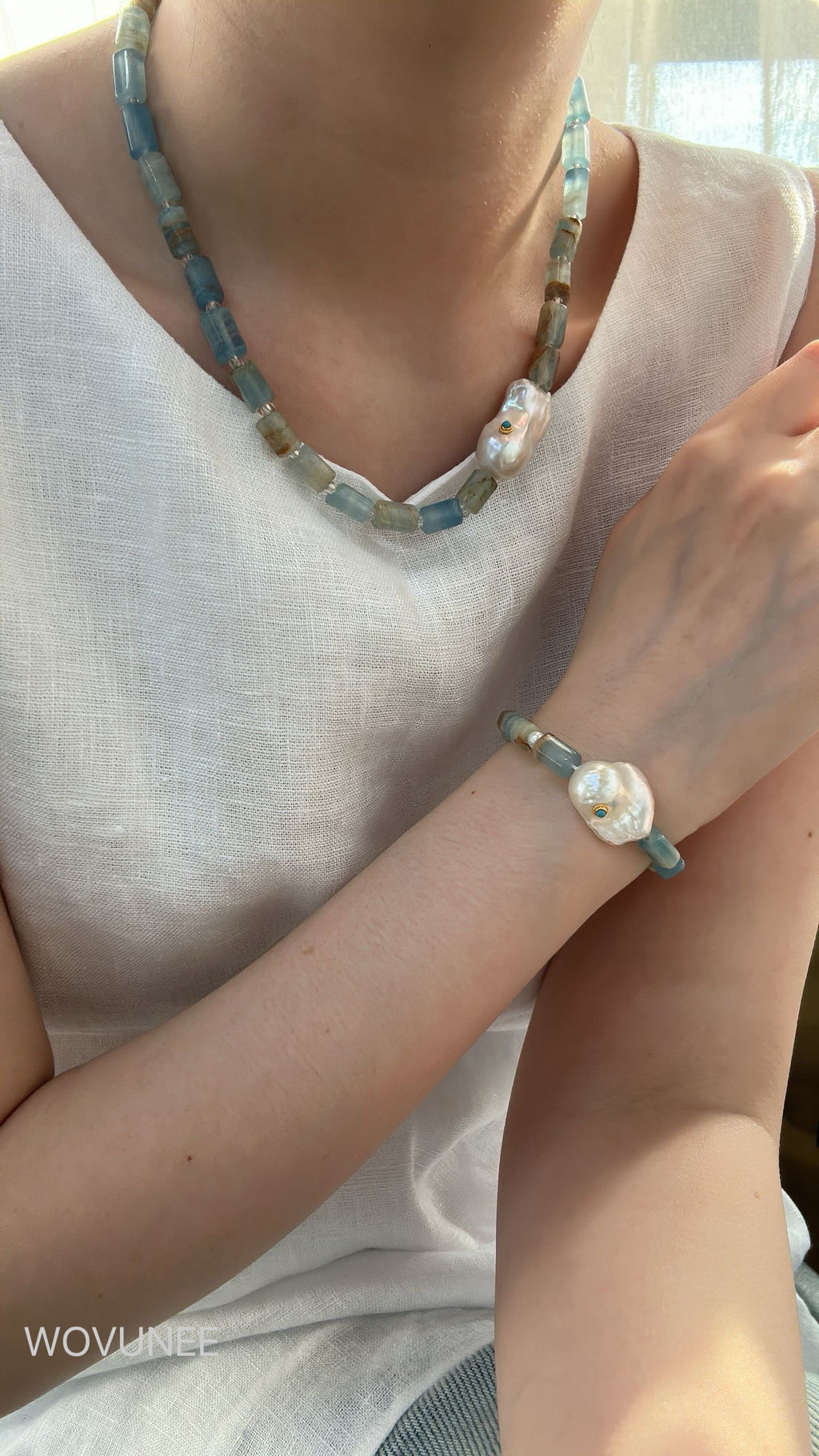 Sea Mist Baroque Pearl Barcelet