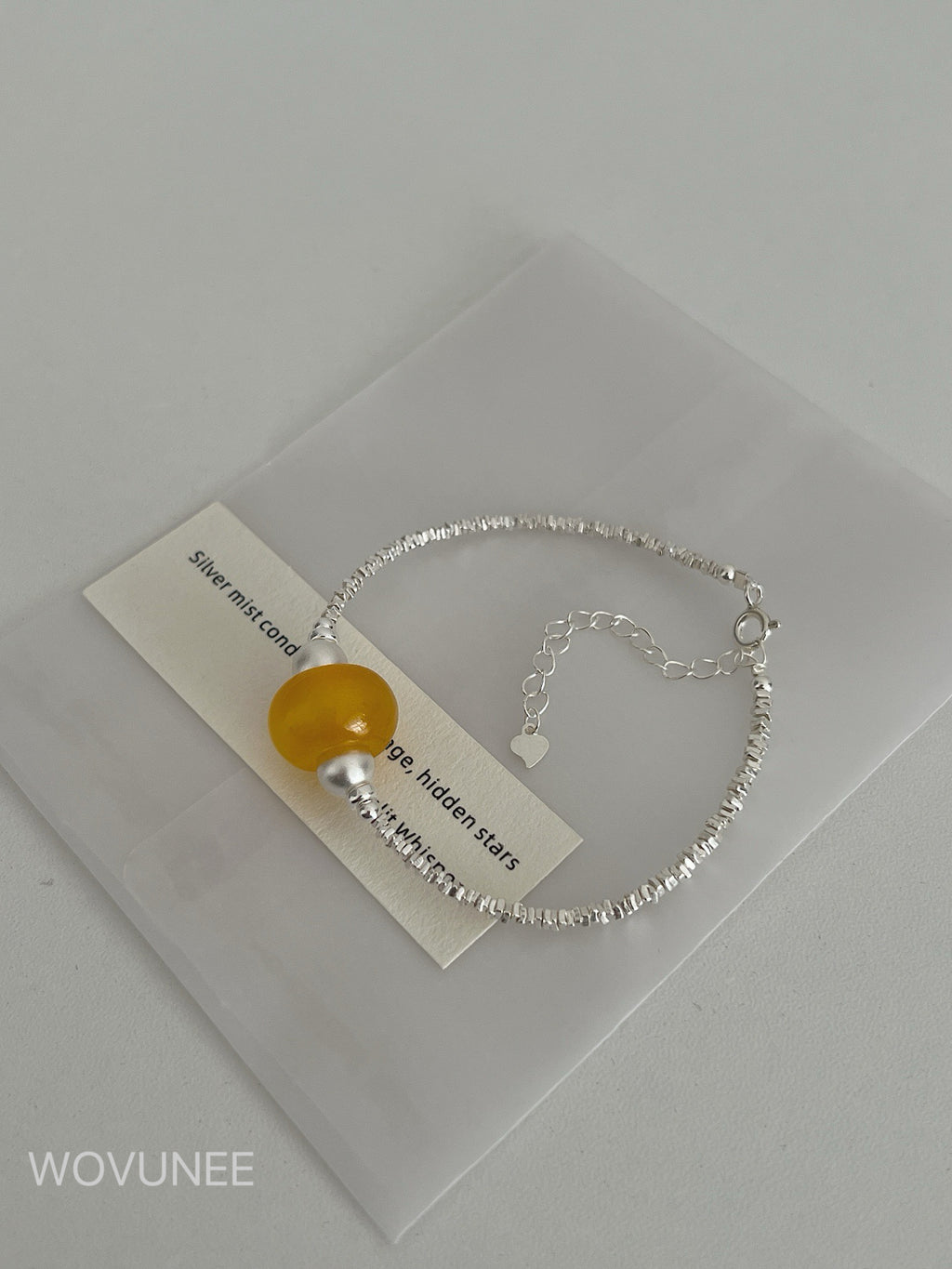 Amber Drift Silver Bracelet