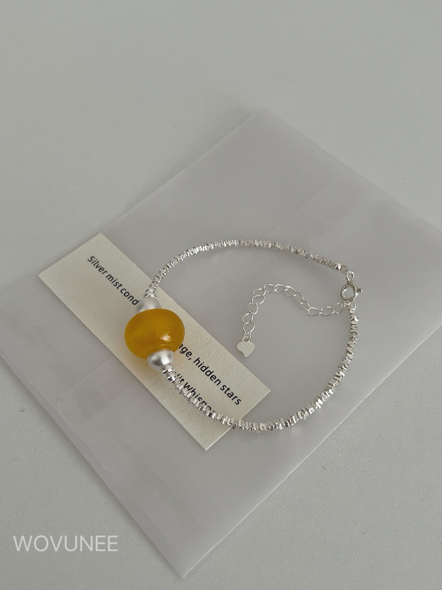 Amber Drift Silver Bracelet