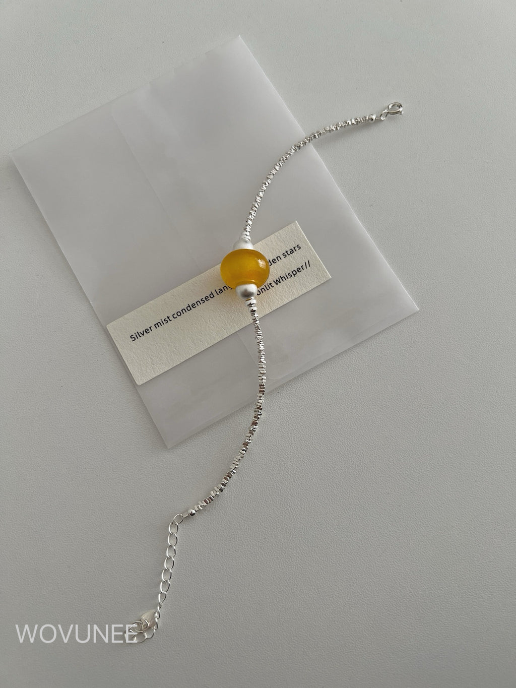 Amber Drift Silver Bracelet
